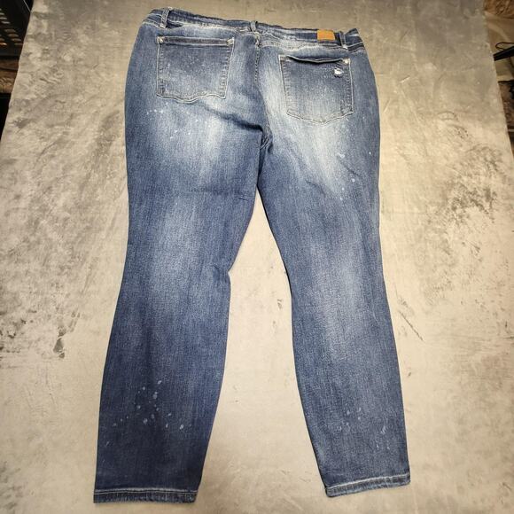 Judy Blue Jeans Womens 24W Blue Skinny Fit Distressed Ripped Stretch JB88197 - Picture 10 of 11